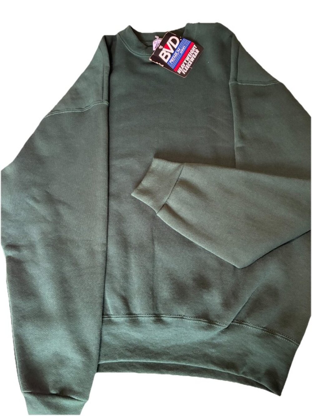 BVD Vintage 90s Mens Sweatshirt Heavyweight Green Crewneck NWT USA Blank XL
